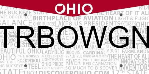 TRBOWGN Ohio License Plate
