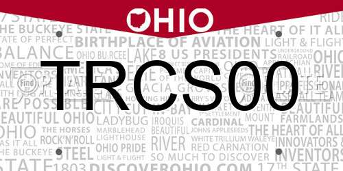 TRCS00 Ohio License Plate
