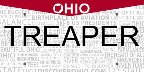 TREAPER Ohio License Plate