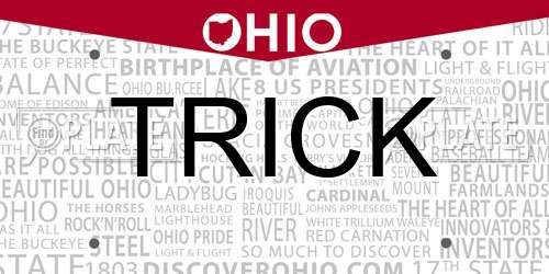 TRICK Ohio License Plate