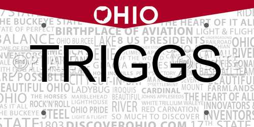 TRIGGS Ohio License Plate