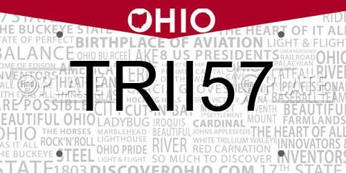 TRII57 Ohio License Plate