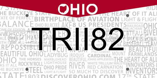 TRII82 Ohio License Plate
