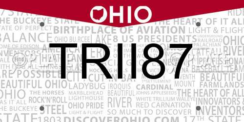 TRII87 Ohio License Plate