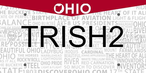 TRISH2 Ohio License Plate