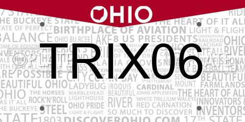TRIX06 Ohio License Plate