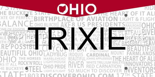 TRIXIE Ohio License Plate