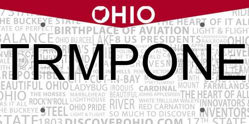 TRMPONE Ohio License Plate