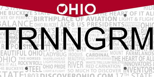 TRNNGRM Ohio License Plate