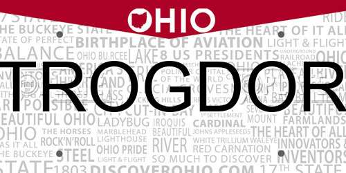 TROGDOR Ohio License Plate