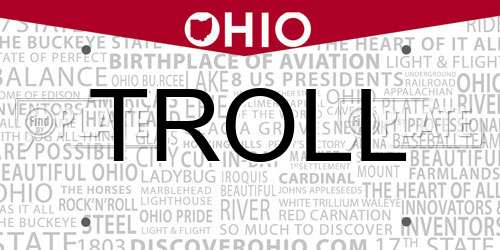 TROLL Ohio License Plate