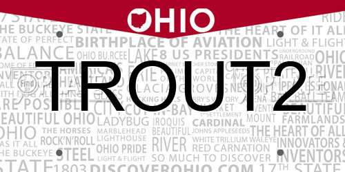TROUT2 Ohio License Plate