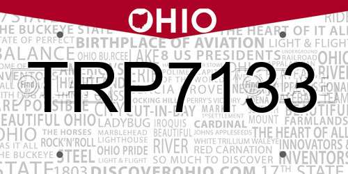TRP7133 Ohio License Plate