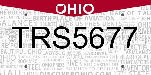 TRS5677 Ohio License Plate