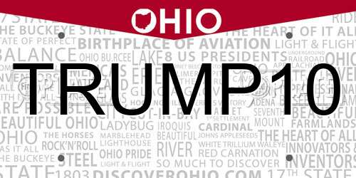 TRUMP10 Ohio License Plate