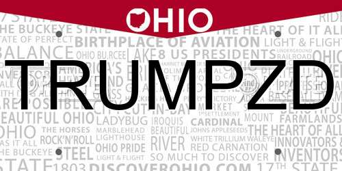 TRUMPZD Ohio License Plate