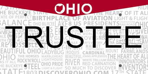 TRUSTEE Ohio License Plate