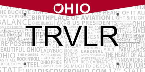 TRVLR Ohio License Plate