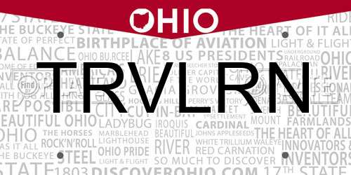 TRVLRN Ohio License Plate