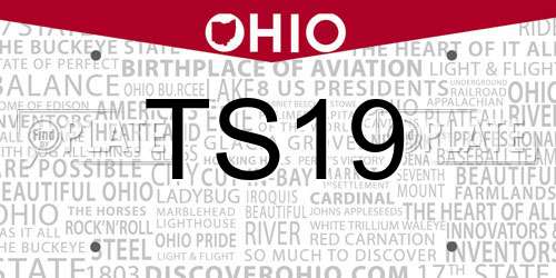 TS19 Ohio License Plate