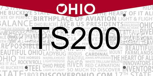 TS200 Ohio License Plate