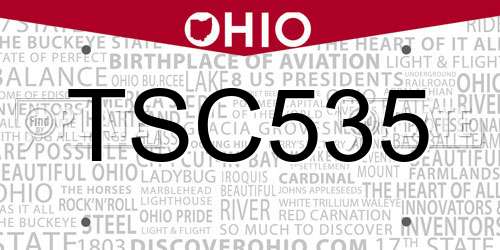TSC535 Ohio License Plate