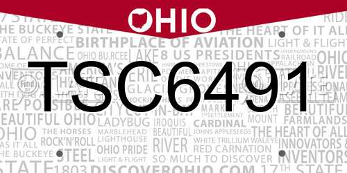 TSC6491 Ohio License Plate