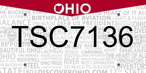 TSC7136 Ohio License Plate