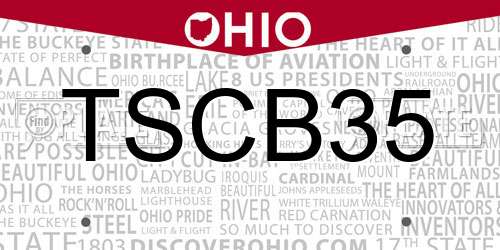 TSCB35 Ohio License Plate