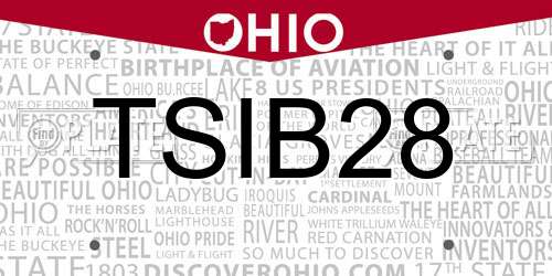 TSIB28 Ohio License Plate