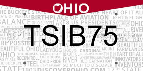 TSIB75 Ohio License Plate