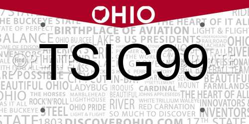 TSIG99 Ohio License Plate