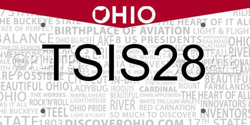 TSIS28 Ohio License Plate