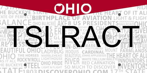 TSLRACT Ohio License Plate