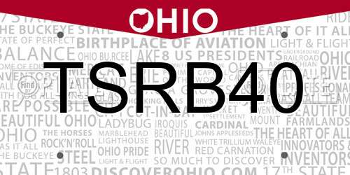 TSRB40 Ohio License Plate
