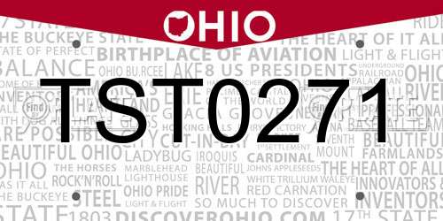 TST0271 Ohio License Plate