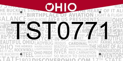 TST0771 Ohio License Plate