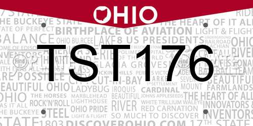 TST176 Ohio License Plate