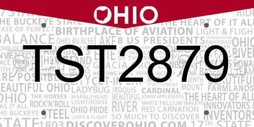 TST2879 Ohio License Plate