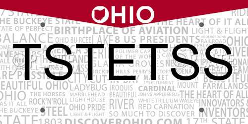 TSTETSS Ohio License Plate