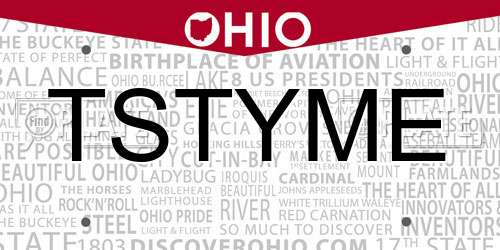 TSTYME Ohio License Plate