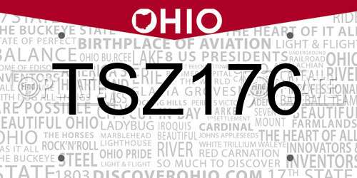 TSZ176 Ohio License Plate