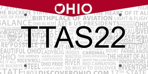 TTAS22 Ohio License Plate