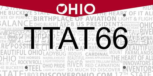 TTAT66 Ohio License Plate