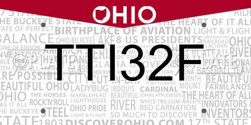 TTI32F Ohio License Plate