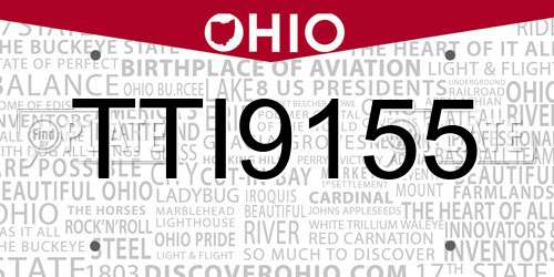 TTI9155 Ohio License Plate