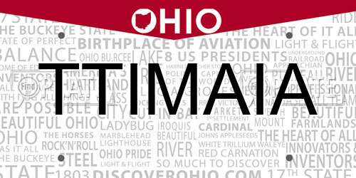 TTIMAIA Ohio License Plate