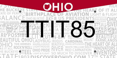 TTIT85 Ohio License Plate
