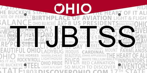 TTJBTSS Ohio License Plate