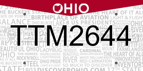 TTM2644 Ohio License Plate